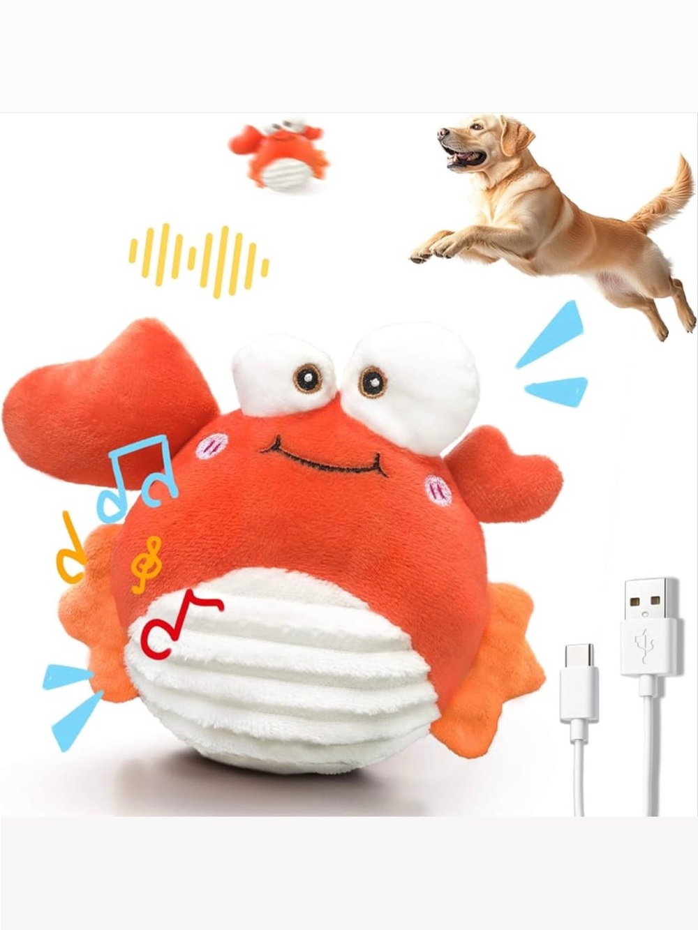 Gukco Interactive Bouncing Crab Dog Toy